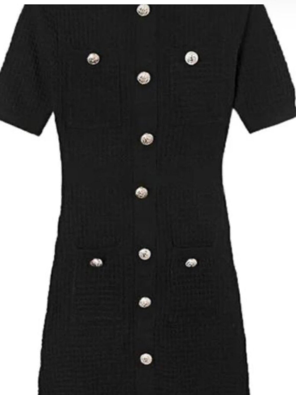 'Ginny' Crewneck Buttoned Knit Midi Dress | Goodnight Macaroon